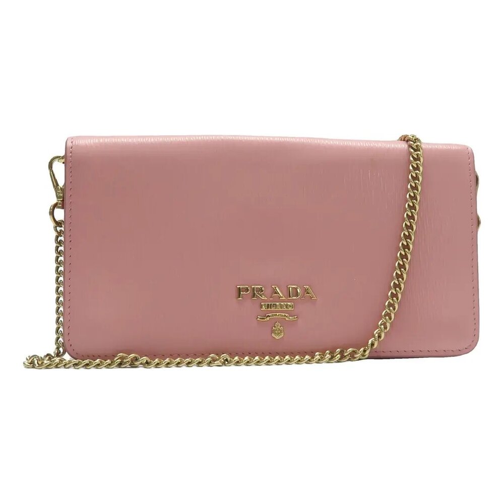 Prada Pink Leather Shoulder Bag 674-031825 - Picture 1 of 12